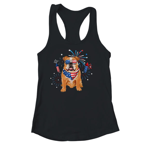Bulldog Dog American USA Flag 4th of July Men women Lover Women s Ideal Racerback Tank Black 600x.jpg