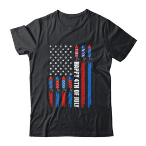 Happy 4th Of July American Flag Fireworks Patriotic Classic T Shirt Black 600x 1.jpg