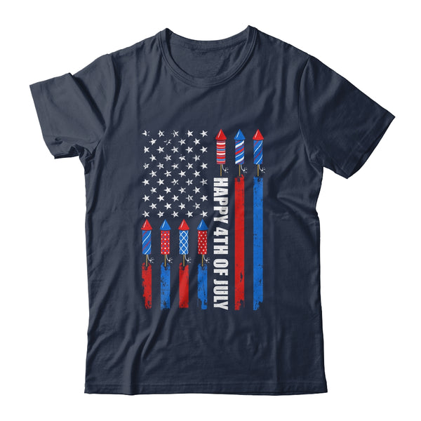Happy 4th Of July American Flag Fireworks Patriotic Classic T Shirt Navy 600x 1.jpg