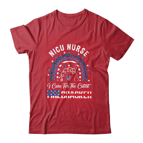 I Care For The Cutest Firecracker Nicu Nurse 4th Of July Classic T Shirt Red 600x.jpg
