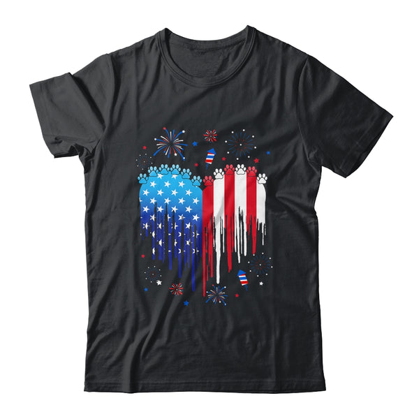American Dog Cat USA Flag Distressed 4th Of July Classic T Shirt Black 600x.jpg