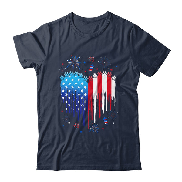 American Dog Cat USA Flag Distressed 4th Of July Classic T Shirt Navy 600x.jpg