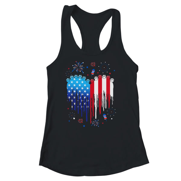 American Dog Cat USA Flag Distressed 4th Of July Women s Ideal Racerback Tank Black 600x.jpg