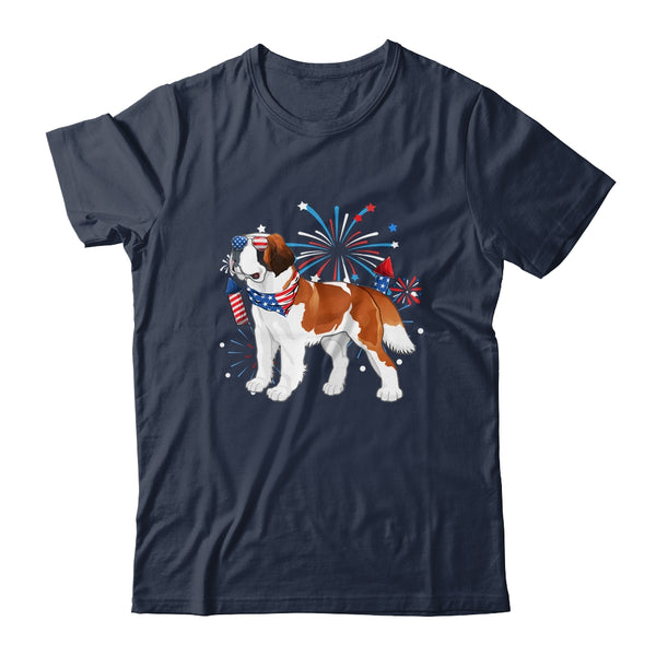 Saint Bernard Dog American USA Flag 4th of July women Lover Classic T Shirt Navy 600x 1.jpg