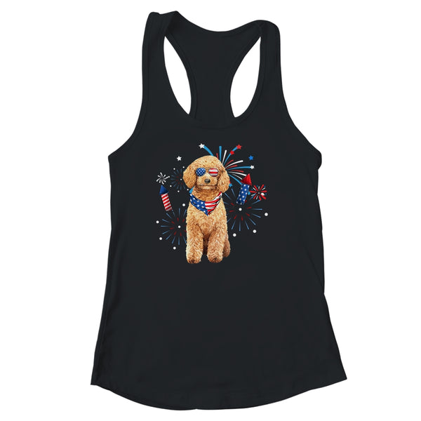 Poodle Dog American USA Flag 4th of July Men women Lover Women s Ideal Racerback Tank Black 600x.jpg