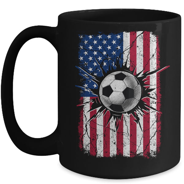 Vintage Soccer 4th of July Men USA American Flag Boys Mug 15oz Mug Black front 600x.jpg