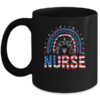 Nurse Stethoscope Rainbow Memorial Day 4th Of July Nursing Mug 11oz Mug Black front 600x.jpg