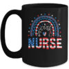 Nurse Stethoscope Rainbow Memorial Day 4th Of July Nursing Mug 15oz Mug Black front 600x.jpg
