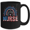 Nurse Stethoscope Rainbow Memorial Day 4th Of July Nursing Mug 15oz Mug Black back 600x.jpg