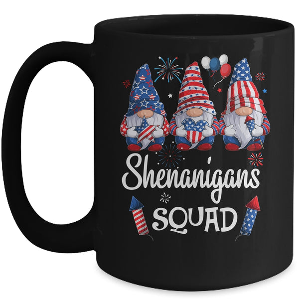 Shenanigans Squad 4th Of July Gnomes USA Independence Day Mug 15oz Mug Black front 600x.jpg