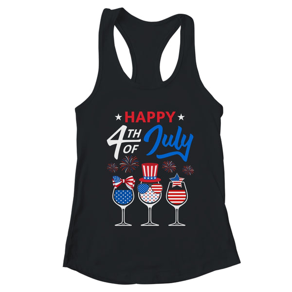 Red White Blue Wine Glass USA Flag Happy 4th Of July Women s Ideal Racerback Tank Black 600x.jpg