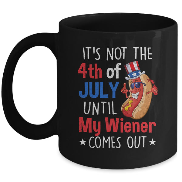 Funny 4th Of July Hot Dog Wiener Comes Out Humor Mug 11oz Mug Black 600x.jpg