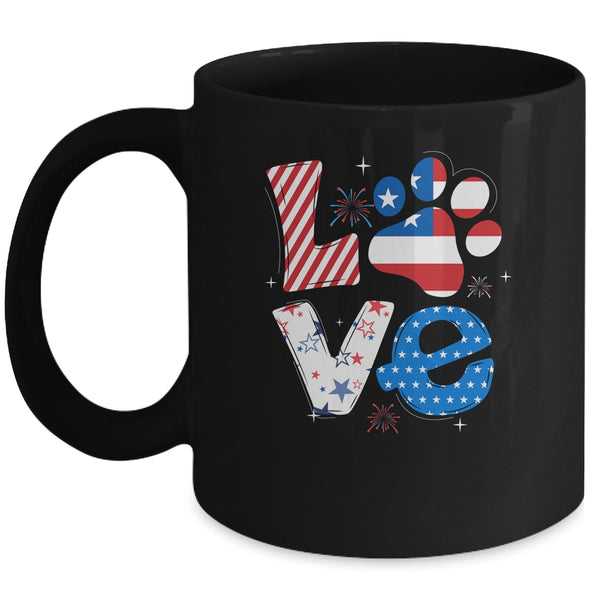 Love Dog Paw American Flag Tie Dye Dog Lover 4Th Of July Mug 11oz Mug Black 600x.jpg