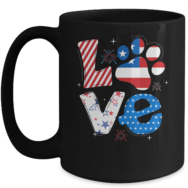 Love Dog Paw American Flag Tie Dye Dog Lover 4Th Of July Mug 15oz Mug Black 600x.jpg