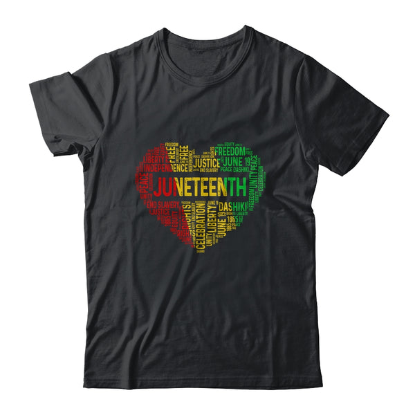 Juneteenth Heart Black History Afro American African Freedom Classic T Shirt Black 600x.jpg