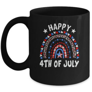 American Flag Rainbow Happy 4th Of July USA Mug 11oz Mug Black front 600x.jpg
