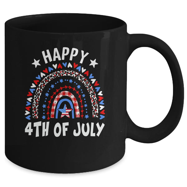 American Flag Rainbow Happy 4th Of July USA Mug 11oz Mug Black back 600x.jpg