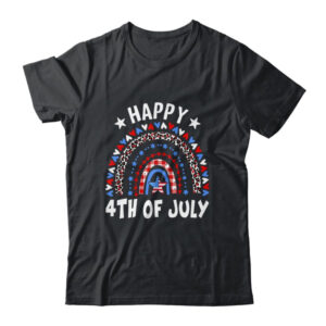 American Flag Rainbow Happy 4th Of July USA Classic T Shirt Black 600x.jpg