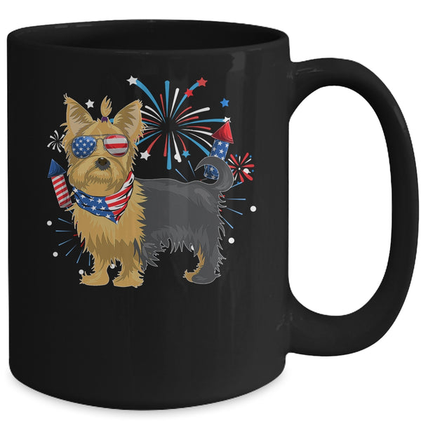 Yorkie Dog American USA Flag 4th of July Men women Lover Mug 15oz Mug Black back 600x 1.jpg