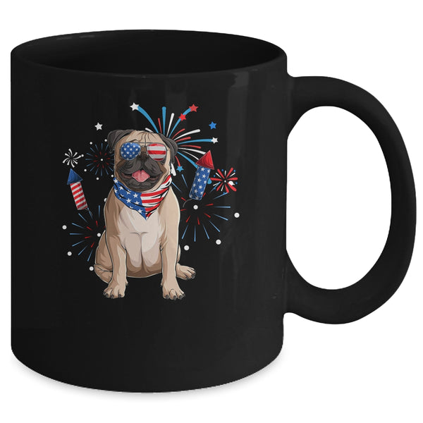 Pug Dog American USA Flag 4th of July Men women Lover Mug 11oz Mug Black back 600x.jpg