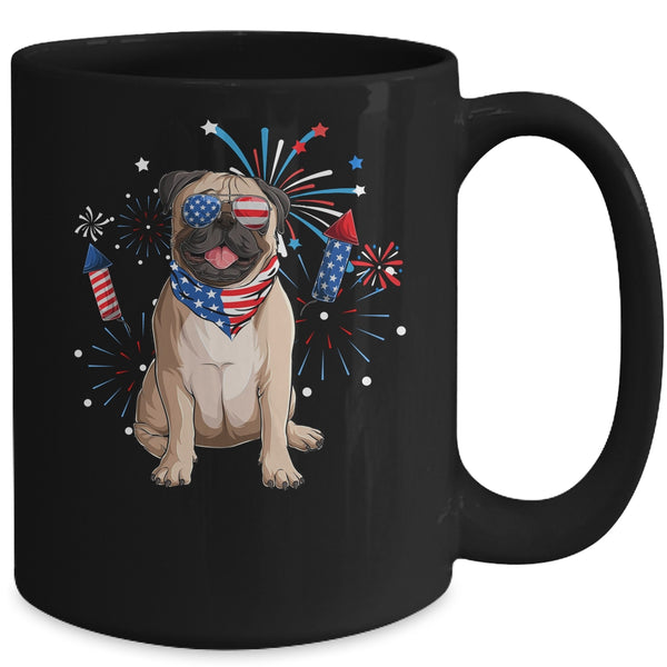 Pug Dog American USA Flag 4th of July Men women Lover Mug 15oz Mug Black back 600x.jpg