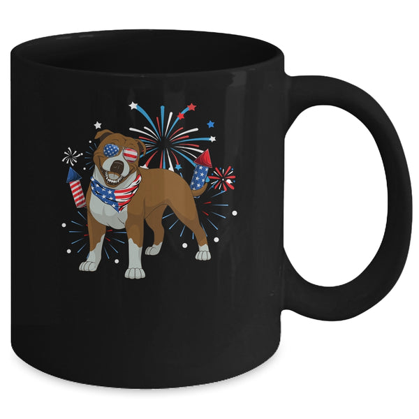 Pitbull Dog American USA Flag 4th of July Men women Lover Mug 11oz Mug Black back 600x 2.jpg
