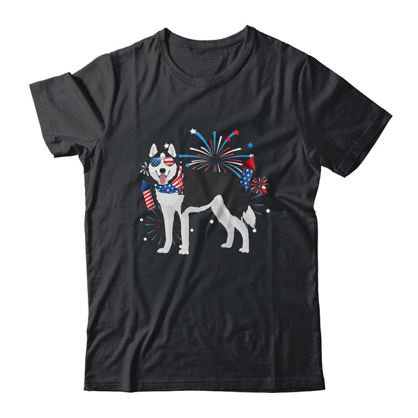 Siberian Husky Dog American USA Flag 4th of July women Lover Classic T Shirt Black 600x 3.jpg