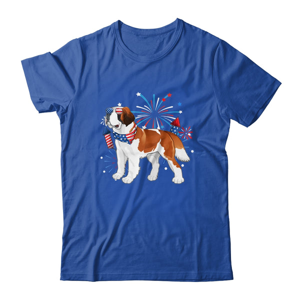 Saint Bernard Dog American USA Flag 4th of July women Lover Classic T Shirt Royal 600x 2.jpg