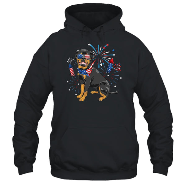 Rottweiler Dog American USA Flag 4th of July Men women Lover Pullover Hoodie Black 600x 2.jpg