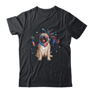 Pug Dog American USA Flag 4th of July Men women Lover Classic T Shirt Black 600x.jpg