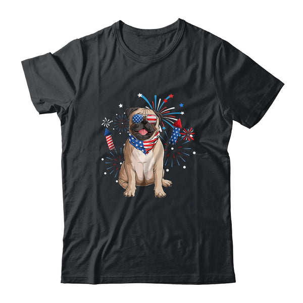 Pug Dog American USA Flag 4th of July Men women Lover Classic T Shirt Black 600x.jpg