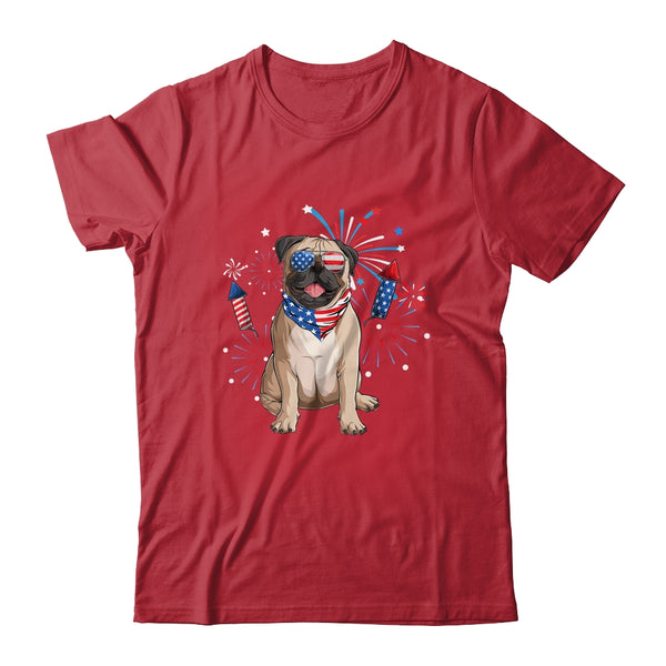 Pug Dog American USA Flag 4th of July Men women Lover Classic T Shirt Red 600x.jpg