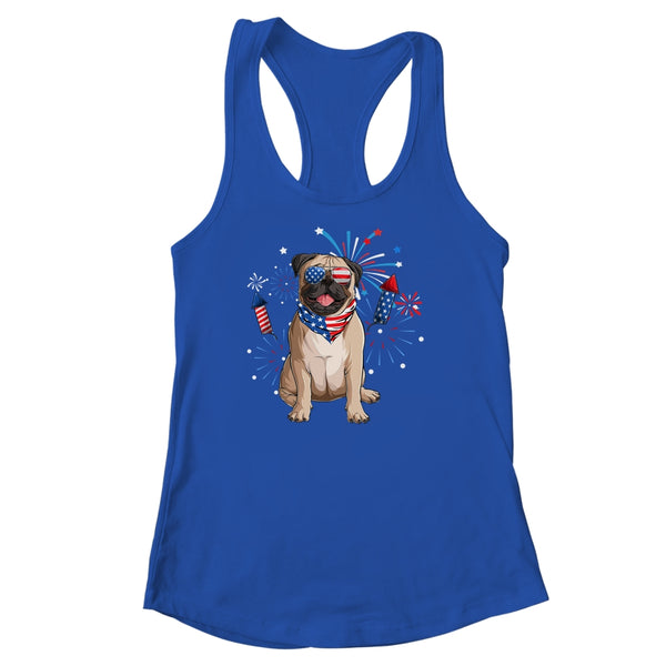 Pug Dog American USA Flag 4th of July Men women Lover Women s Ideal Racerback Tank Royal 600x.jpg