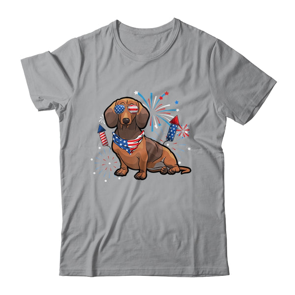 Dachshund Dog American USA Flag 4th of July Men women Lover Classic T Shirt Sport Grey 600x 2.jpg