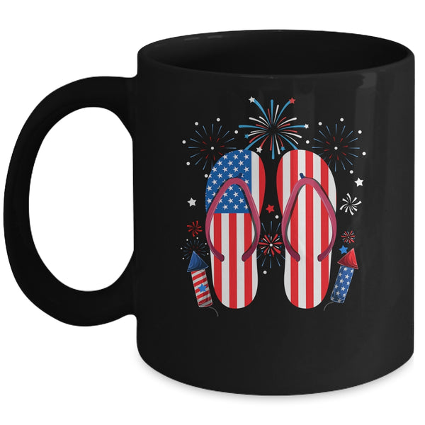 Memorial Day 4th of July Holiday Patriotic Flip Flops Mug 11oz Mug Black front 600x 1.jpg