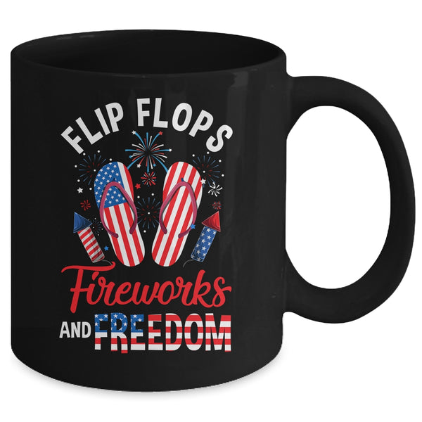 Flip Flops Fireworks And Freedom 4th Of July Independence Mug 11oz Mug Black back 600x.jpg
