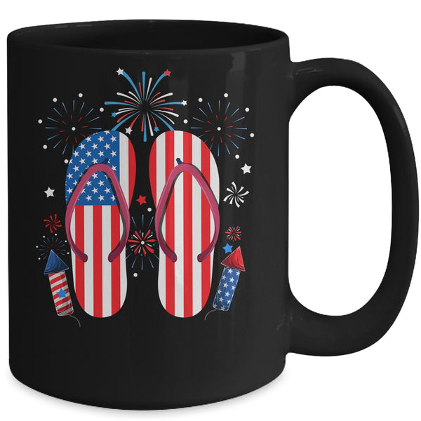 Memorial Day 4th of July Holiday Patriotic Flip Flops Mug 15oz Mug Black back 600x 1.jpg