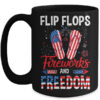 Flip Flop Fireworks And Freedom Independence Day July of 4th Mug 15oz Mug Black front 600x.jpg