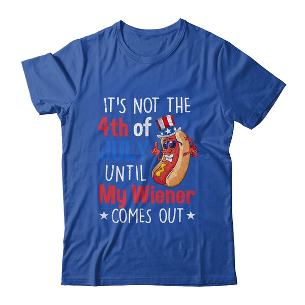 Funny 4th Of July Hot Dog Wiener Comes Out Humor Classic T Shirt Royal 600x.jpg