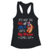 Funny 4th Of July Hot Dog Wiener Comes Out Humor Women s Ideal Racerback Tank Black 600x.jpg