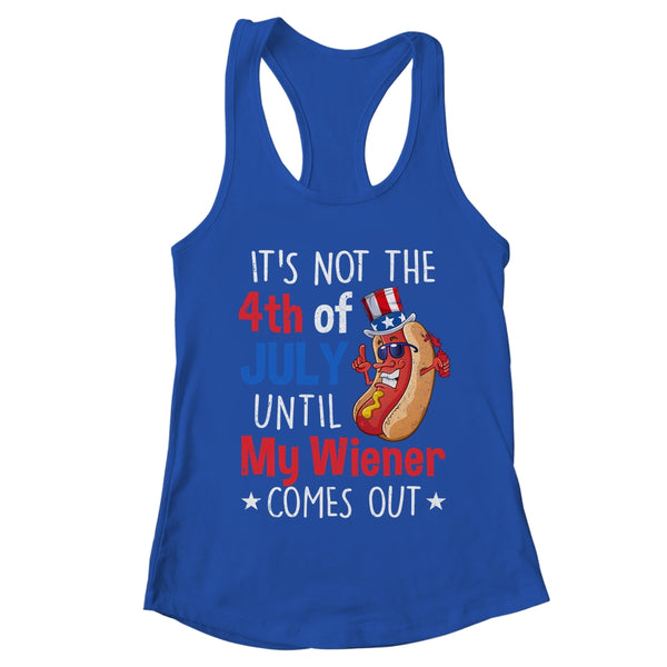 Funny 4th Of July Hot Dog Wiener Comes Out Humor Women s Ideal Racerback Tank Royal 600x.jpg