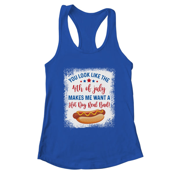 You Look Like 4th Of July Makes Me Want A Hot Dog Real Bad Women s Ideal Racerback Tank Royal 600x 1.jpg