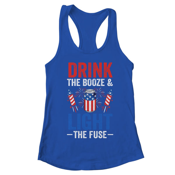 Drink the Booze and Light the Fuse 4th July Beer Fireworks Women s Ideal Racerback Tank Royal 600x.jpg