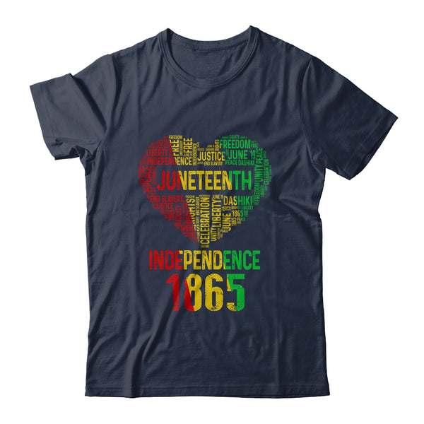 Juneteenth Heart Black History Afro American African Women Classic T Shirt Navy 600x.jpg