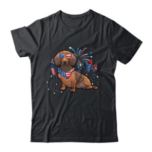 Dachshund Dog American USA Flag 4th of July Men women Lover Classic T Shirt Black 600x 3.jpg