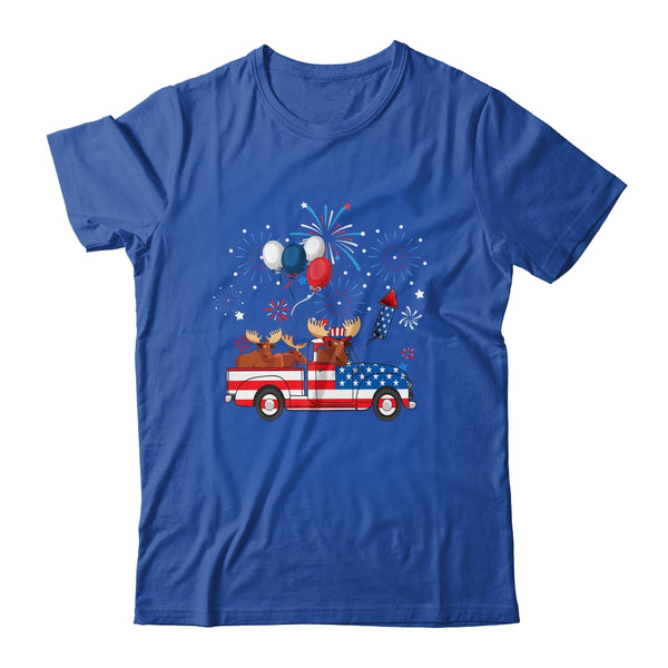 Funny Moose Riding Red Truck USA Flag Patriotic 4th Of July Classic T Shirt Royal 600x 2.jpg