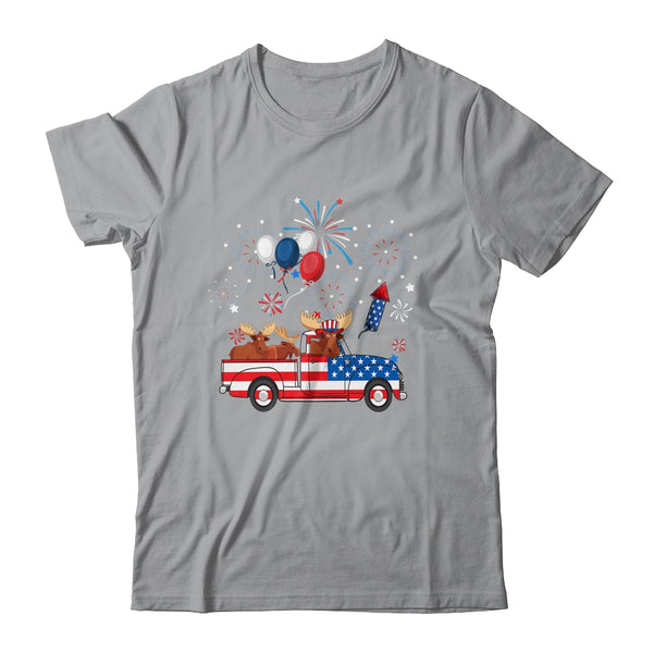 Funny Moose Riding Red Truck USA Flag Patriotic 4th Of July Classic T Shirt Sport Grey 600x 2.jpg