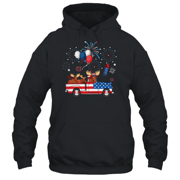 Funny Moose Riding Red Truck USA Flag Patriotic 4th Of July Pullover Hoodie Black 600x 2.jpg