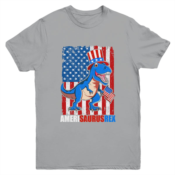 Dinosaur 4th of July Kids Boys Men Amerisaurus T Rex Funny Youth Youth T Shirt Sport Grey 600x 2.jpg
