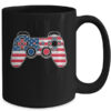 4th Of July Video Game Gamer Kids Boys Men USA Flag Mug 15oz Mug Black back 600x 1.jpg